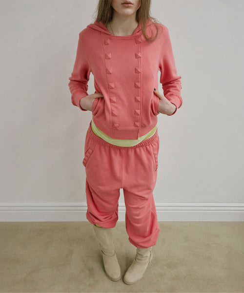 NAPOLEON STUD HOODIE - 2 COLORS PINK