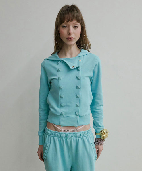 NAPOLEON STUD HOODIE - 2 COLORS BLUE