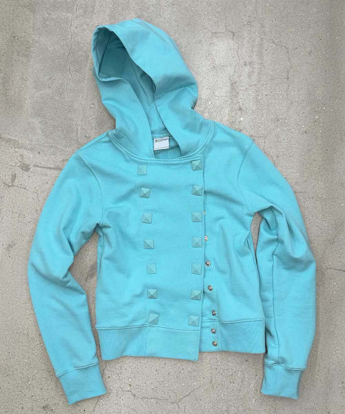 NAPOLEON STUD HOODIE - 2 COLORS BLUE