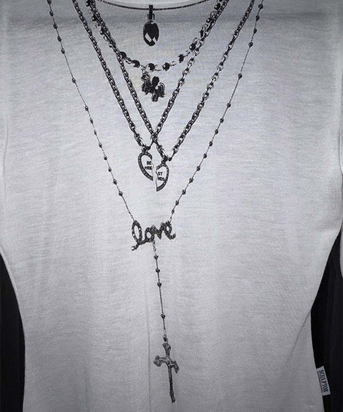 FAUX NECKLACE TEE BABY - 5 COLORS BLACK