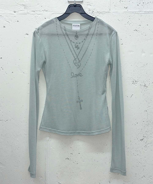FAUX NECKLACE TEE BABY - 5 COLORS BLUE