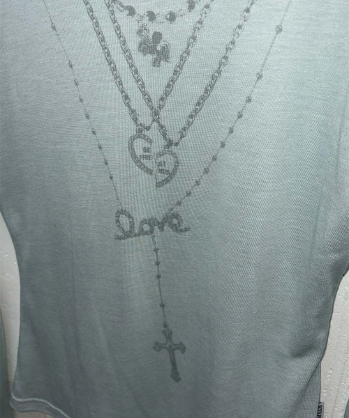 FAUX NECKLACE TEE BABY - 5 COLORS BLUE