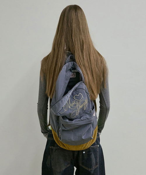 GRUMPY GIRL NYLON BACKPACK METALLIC NAVY