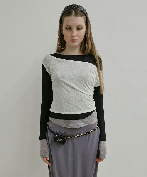 LAZY LAYERED TEE SALMON - 7 COLORS AS SHOWN