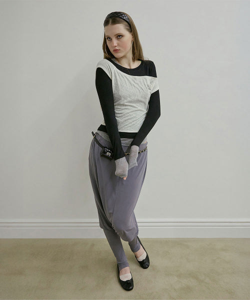 LAZY LAYERED TEE SALMON - 7 COLORS AS SHOWN