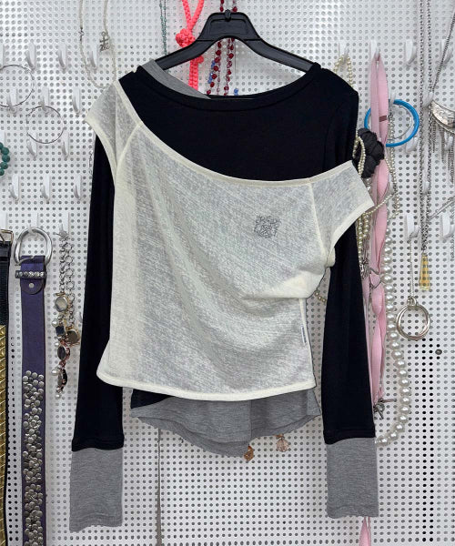 LAZY LAYERED TEE SALMON - 7 COLORS AS SHOWN