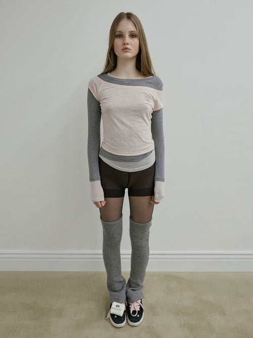 LAZY LAYERED TEE SALMON - 7 COLORS PINK