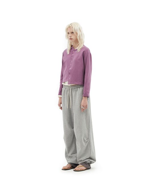 SNAP BUTTON CARDIGAN - 3 COLORS CHARCOAL
