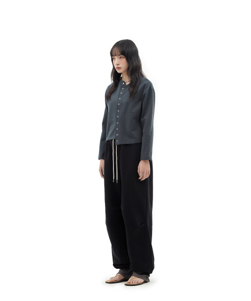SNAP BUTTON CARDIGAN - 3 COLORS CHARCOAL