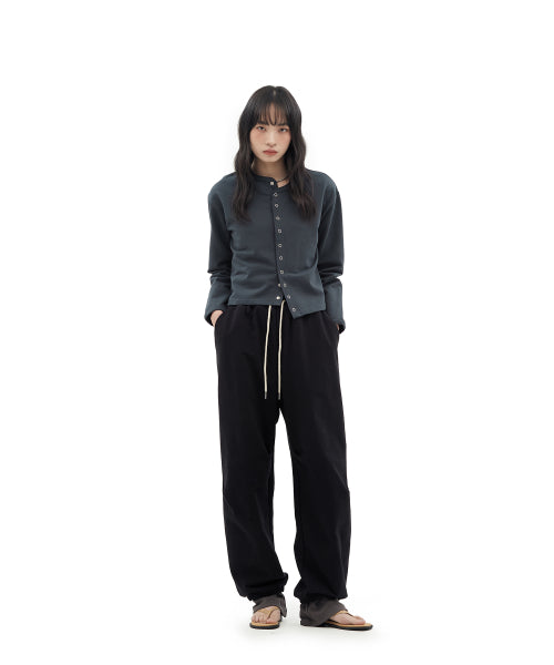 SNAP BUTTON CARDIGAN - 3 COLORS CHARCOAL