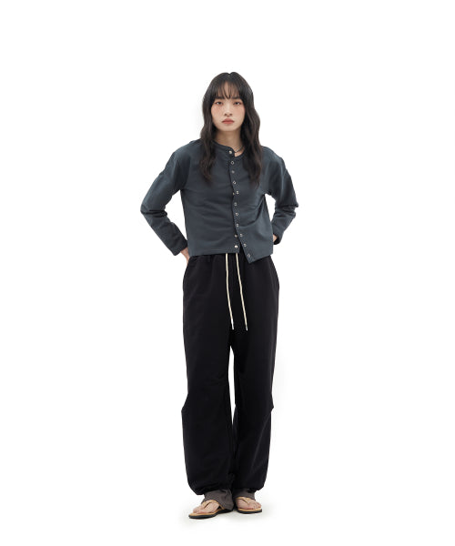 SNAP BUTTON CARDIGAN - 3 COLORS CHARCOAL