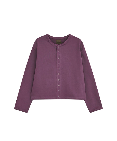 SNAP BUTTON CARDIGAN - 3 COLORS CHARCOAL