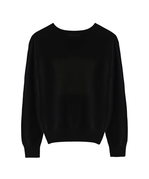 NICOLE ROSE JAQUARD PULLOVER KNIT #徐睿知同款! - 5 COLORS BLACK