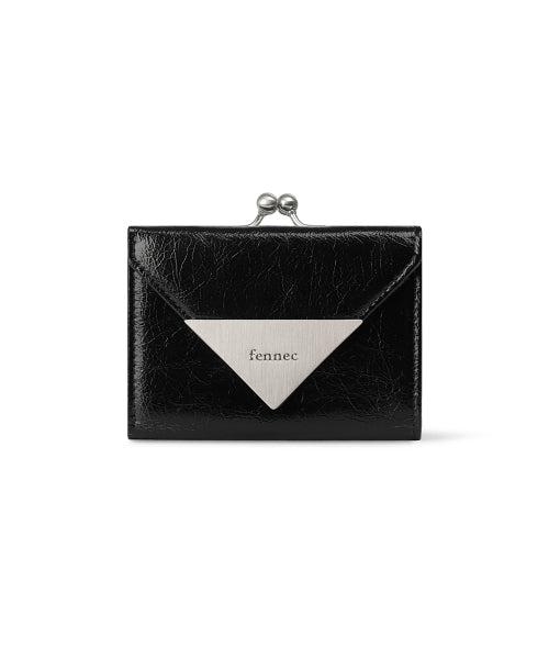 CRINKLE TRIANGLE FRAME WALLET VANILLA - 2 COLORS BLACK
