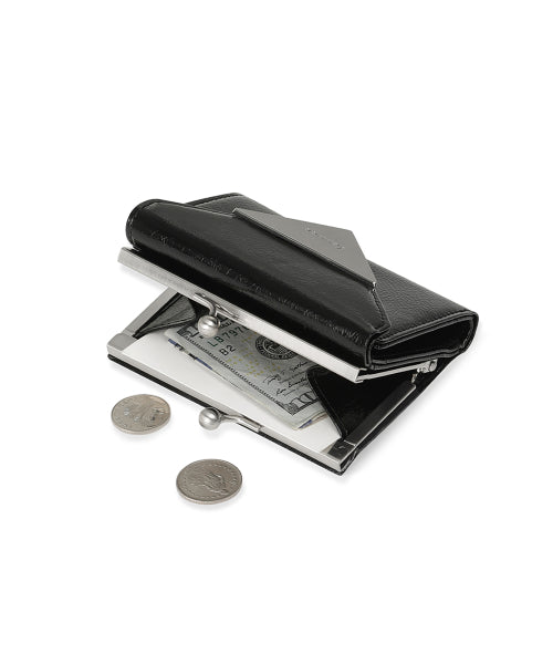 CRINKLE TRIANGLE FRAME WALLET VANILLA - 2 COLORS BLACK