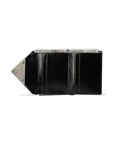 CRINKLE TRIANGLE FRAME WALLET VANILLA - 2 COLORS BLACK