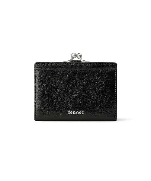 CRINKLE HEARTY FRAME BRIDGE WALLET VANILLA - 2 COLORS BLACK