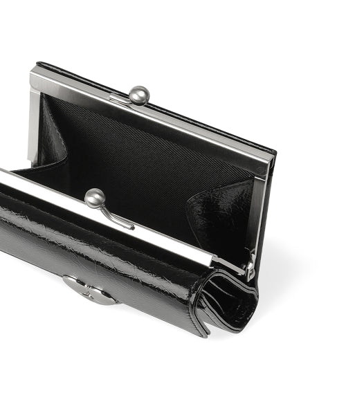 CRINKLE HEARTY FRAME WALLET VANILLA - 2 COLORS BLACK