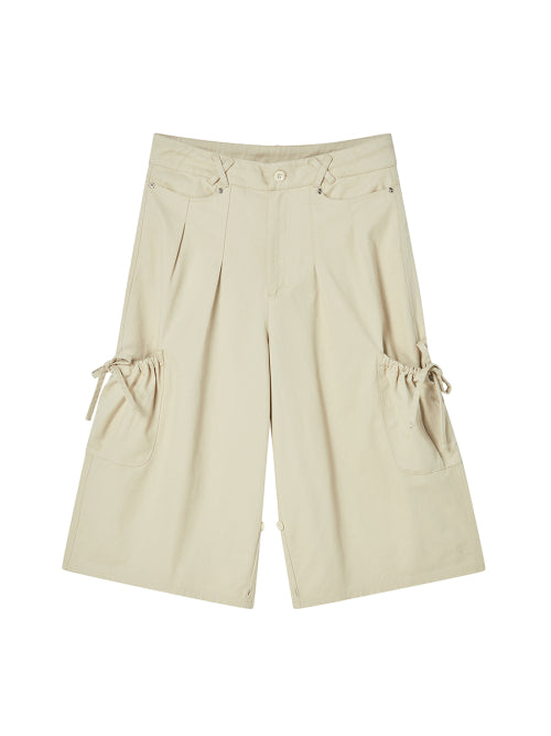 COTTON CAPRI PANTS BEIGE - 2 COLORS