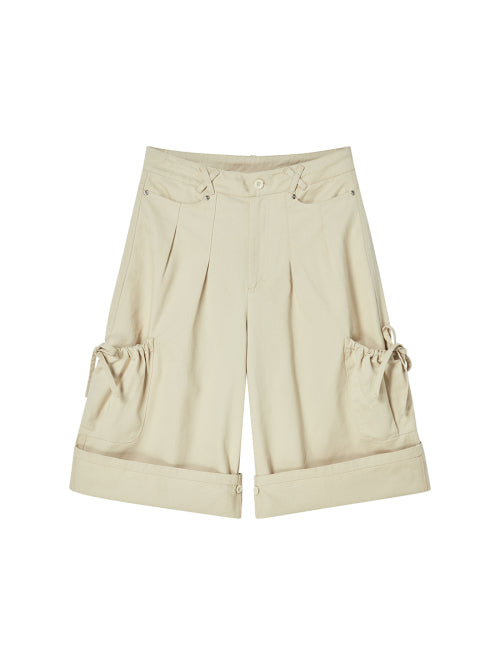 COTTON CAPRI PANTS BEIGE - 2 COLORS