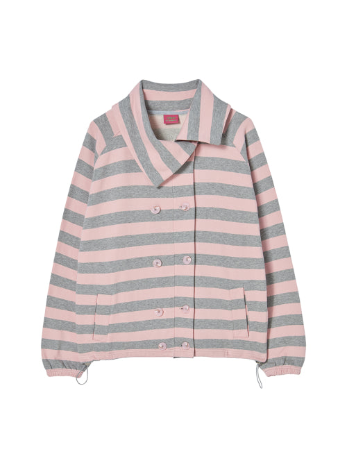 STRIPE COLLAR JACKET PINK - 2 COLORS