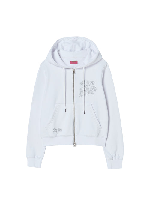 BURST INTO ROSE HOOD ZIP-UP