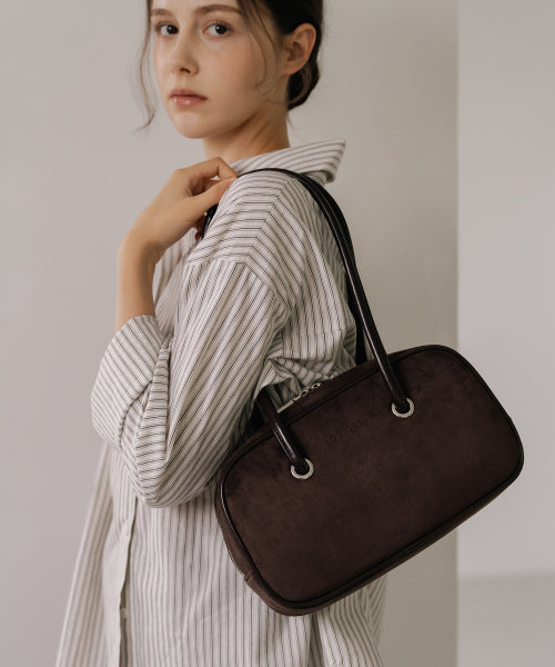 ABOUT SHOULDER BAG - 2 COLORS SUEDE BROWN