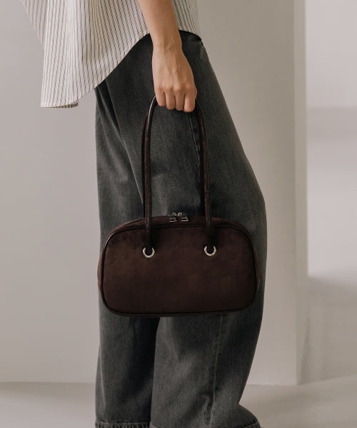 ABOUT SHOULDER BAG - 2 COLORS SUEDE BROWN