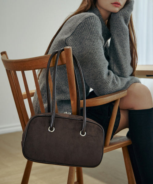 ABOUT SHOULDER BAG - 2 COLORS SUEDE BROWN