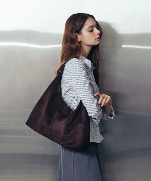 CLAIRE HOBO BAG - 2 COLORS SUEDE BROWN