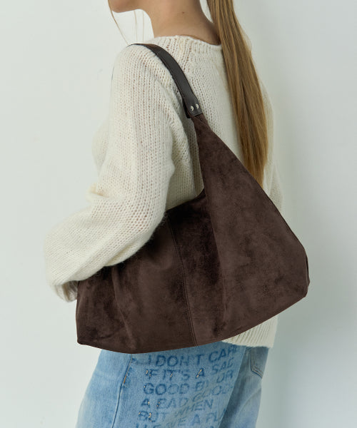 CLAIRE HOBO BAG - 2 COLORS SUEDE BROWN