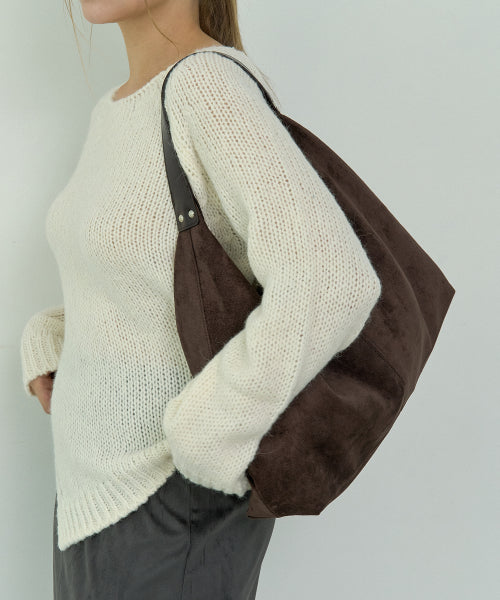 CLAIRE HOBO BAG - 2 COLORS SUEDE BROWN