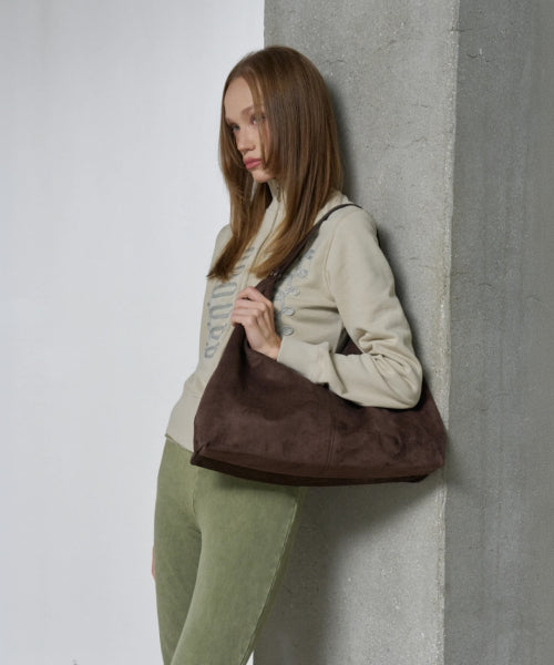 CLAIRE HOBO BAG - 2 COLORS SUEDE BROWN