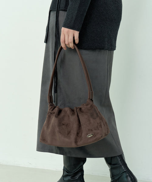 MARI SHOULDER BAG - 2 COLORS SUEDE BROWN