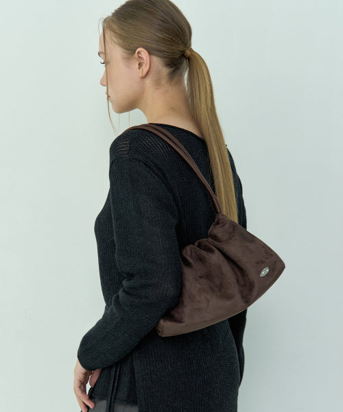 MARI SHOULDER BAG - 2 COLORS SUEDE BROWN