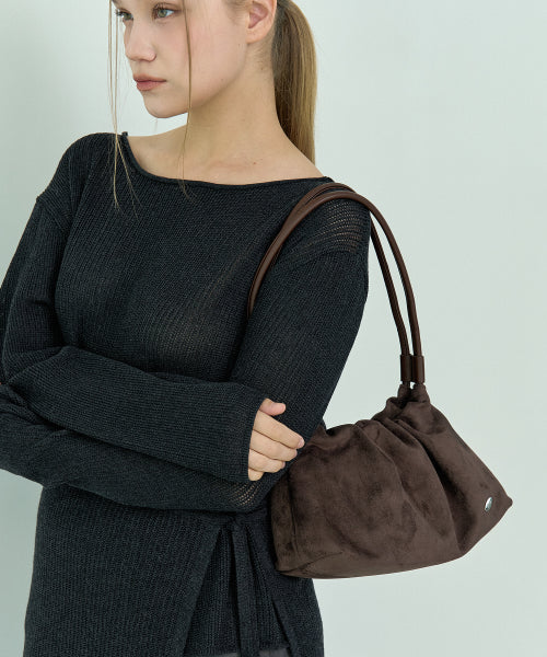MARI SHOULDER BAG - 2 COLORS SUEDE BROWN