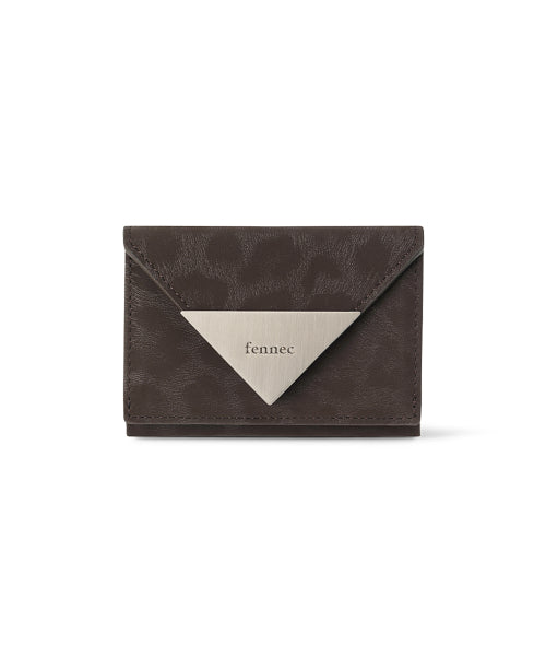 TRIANGLE TRIPLE WALLET LEOPARD - 3 COLORS BROWN