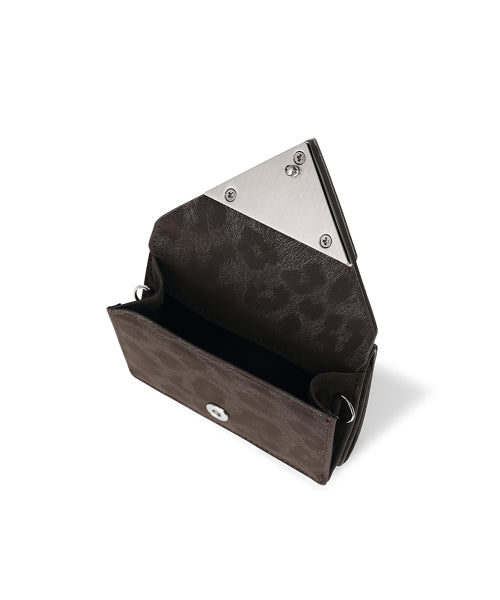 TRIANGLE TRIPLE WALLET LEOPARD - 3 COLORS BROWN