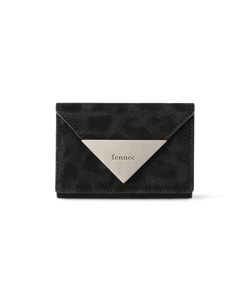 TRIANGLE TRIPLE WALLET LEOPARD - 3 COLORS BLACK