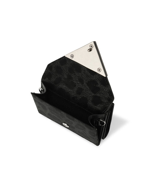 TRIANGLE TRIPLE WALLET LEOPARD - 3 COLORS BLACK