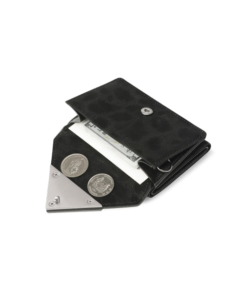 TRIANGLE TRIPLE WALLET LEOPARD - 3 COLORS BLACK
