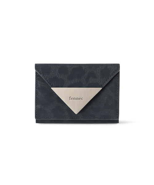 TRIANGLE TRIPLE WALLET LEOPARD - 3 COLORS NAVY