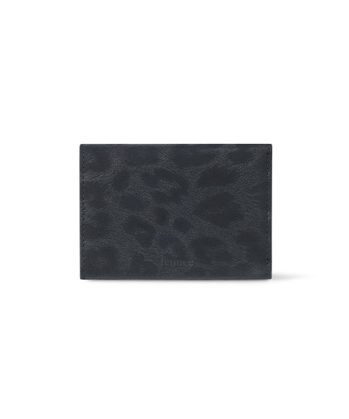 TRIANGLE TRIPLE WALLET LEOPARD - 3 COLORS NAVY