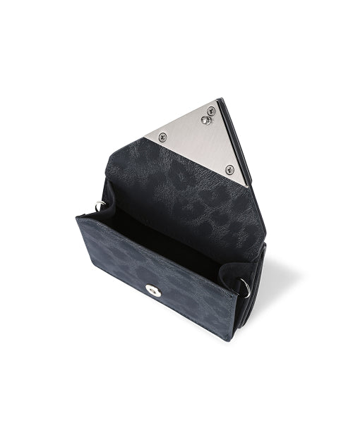 TRIANGLE TRIPLE WALLET LEOPARD - 3 COLORS NAVY