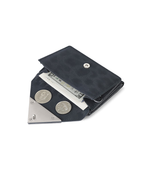TRIANGLE TRIPLE WALLET LEOPARD - 3 COLORS NAVY