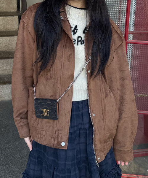 SUEDE BLOUSON JUMPER #SEULGI同款! BLUE