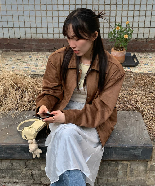 SUEDE BLOUSON JUMPER #SEULGI同款! BLUE