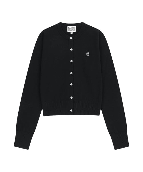 W BASIC KNIT CARDIGAN SETUP - 4 COLORS BLACK