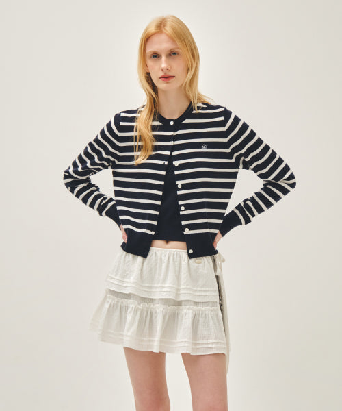 W BASIC KNIT CARDIGAN SETUP - 4 COLORS NAVY