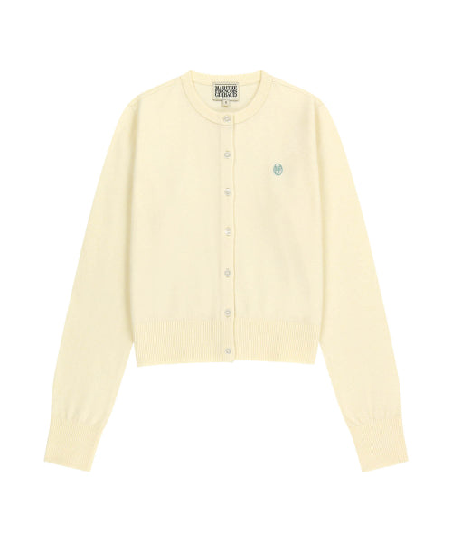 W BASIC KNIT CARDIGAN SETUP - 4 COLORS IVORY